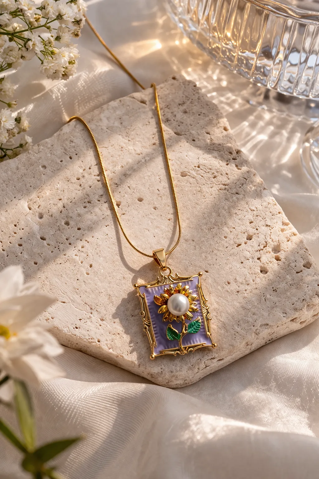 White heart pendant necklace